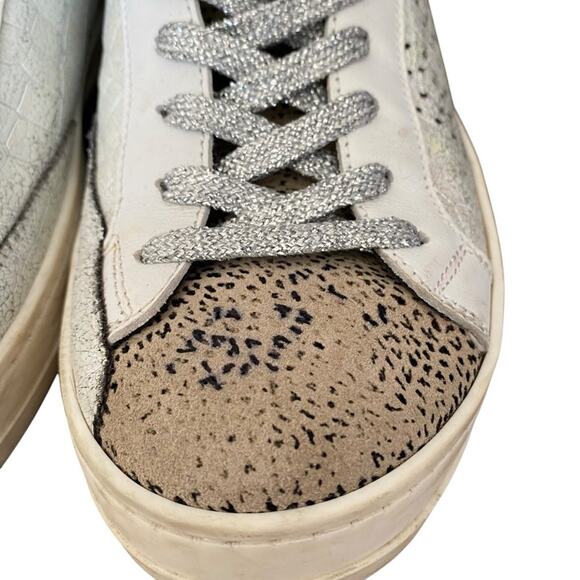 P448 John Sneaker Iridescent White Low Top Sneaker size 38 size 8 - Picture 5 of 11